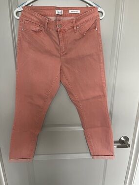 Jessica Simpson Cropped Straight-Leg Jeans in Coral Pink